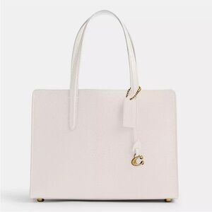 Coach Carter Carryall 28 Chalk Pebble Leather Satchel Crossbody